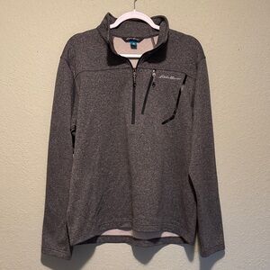 Eddie Bauer Heather Gray Fleece Pullover